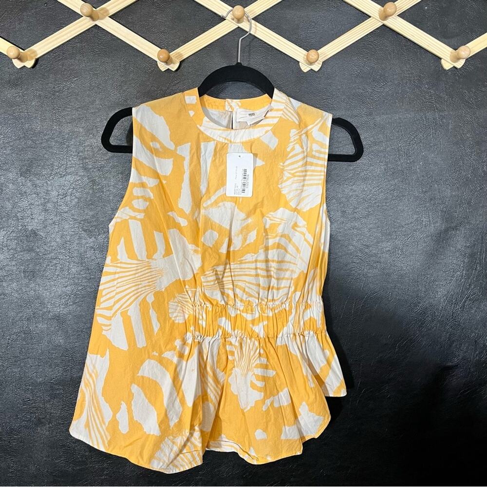Genny Orange Tropic Orange Rouched Top Size 4‎